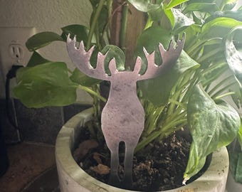 Front Facing Moose Garden Stake Plant Stake Decoration Metal Plant Accessory
