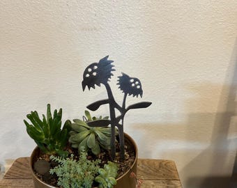 Sun flower Plant Stake Garden Stake Decoration Metal Plant Accessory