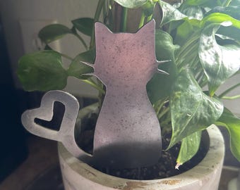 Heart Tail Cat Garden Stake Plant Stake Decoration Metal Plant Accessory
