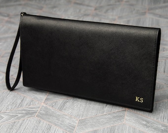 Black Clutch Purse - Personalised Black Clutch Purse