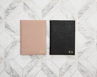 Double Sided Airplane Theme Leatherette Passport Holder Personalized