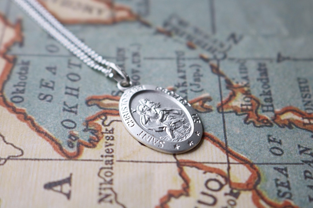 Sterling Silver Oval St Christopher Medal With Personalisation and ...