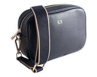 Personalised Leather Bag - Detachable Straps - Personalised Leather Cross Body Bag