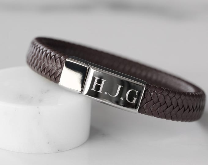 Men’s Personalised Leather Bracelet - Hidden Message Leather Bracelet - Men’s Leather Bracelet - Gift for Him - Birthday Gift for Boyfriend