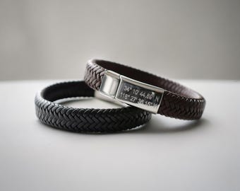 Long distance gift for him, custom coordinates bracelet, personalised coordinates bracelet, long distance gift.