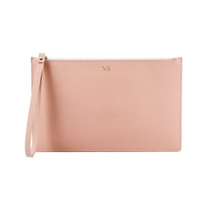 Clutch Bag Personalised Leather Clutch Personalised Monogram Clutch Bag Personalised Leather Pouch Nude
