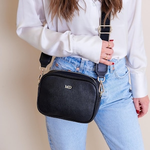 Sac en cuir personnalisé - Bretelles amovibles - Sac à bandoulière en cuir personnalisé