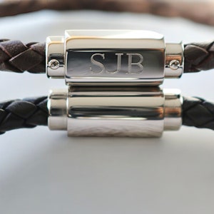 Gepersonaliseerde herenarmband - cadeau voor hem - leren armband voor hem - gepersonaliseerde armband - valentijnscadeau - kerstcadeau voor hem