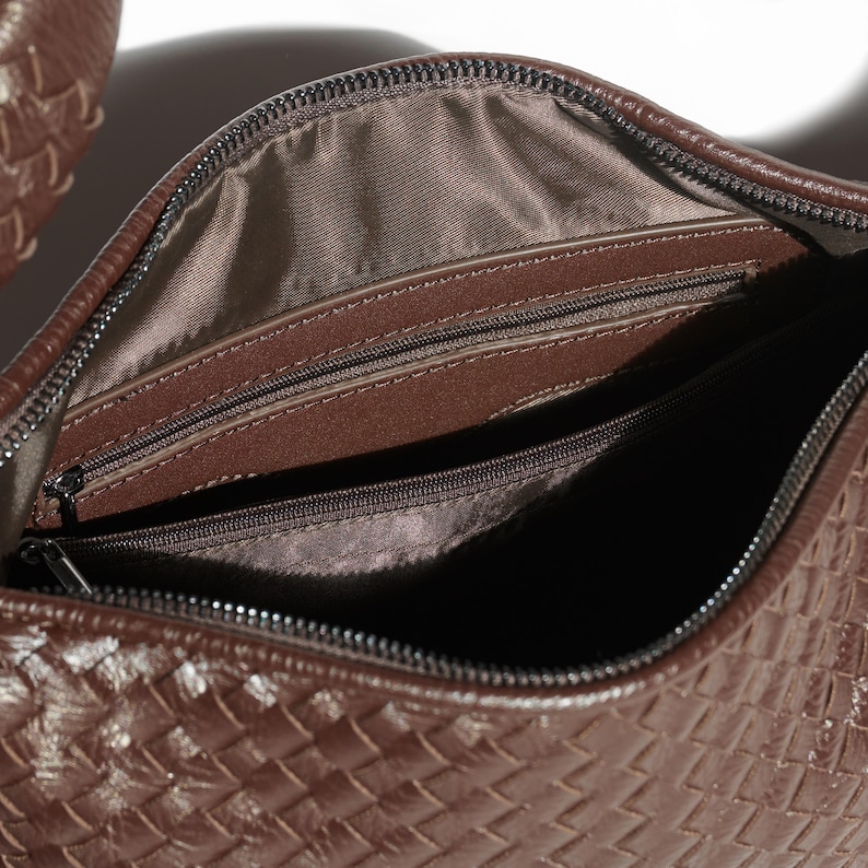 Geflochtene Leder Umhängetasche, Umhängetasche Leder, Schultertasche Bild 19
