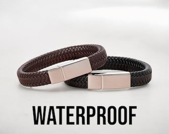 Personalized Mens Leather Bracelet, Custom Leather Bracelet, Gift for Men, Leather Bracelet, Boyfriend Bracelet, Gift for Husband