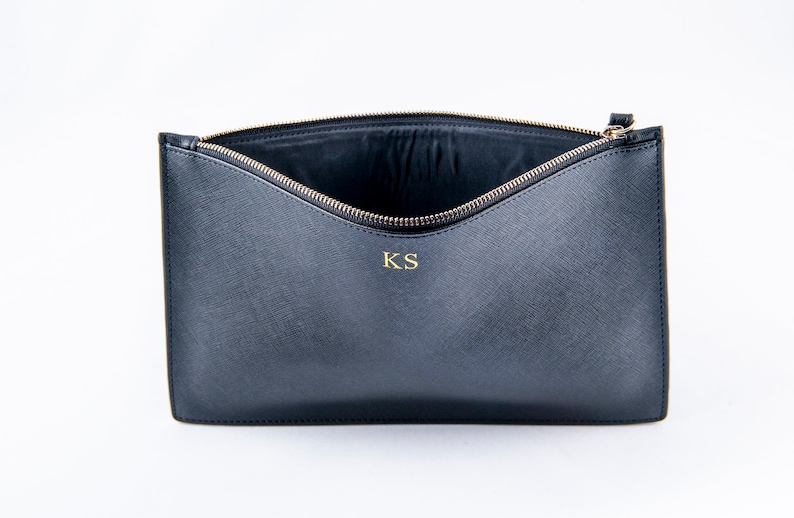 Clutch Bag Personalised Leather Clutch Personalised Monogram Clutch Bag Personalised Leather Pouch image 4