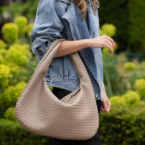 Geflochtene Leder Umhängetasche, Umhängetasche Leder, Schultertasche Bild 7