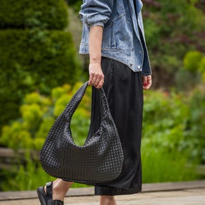 Woven Leather Shoulder Bag, Leather Shoulder Bag, Shoulder Bag