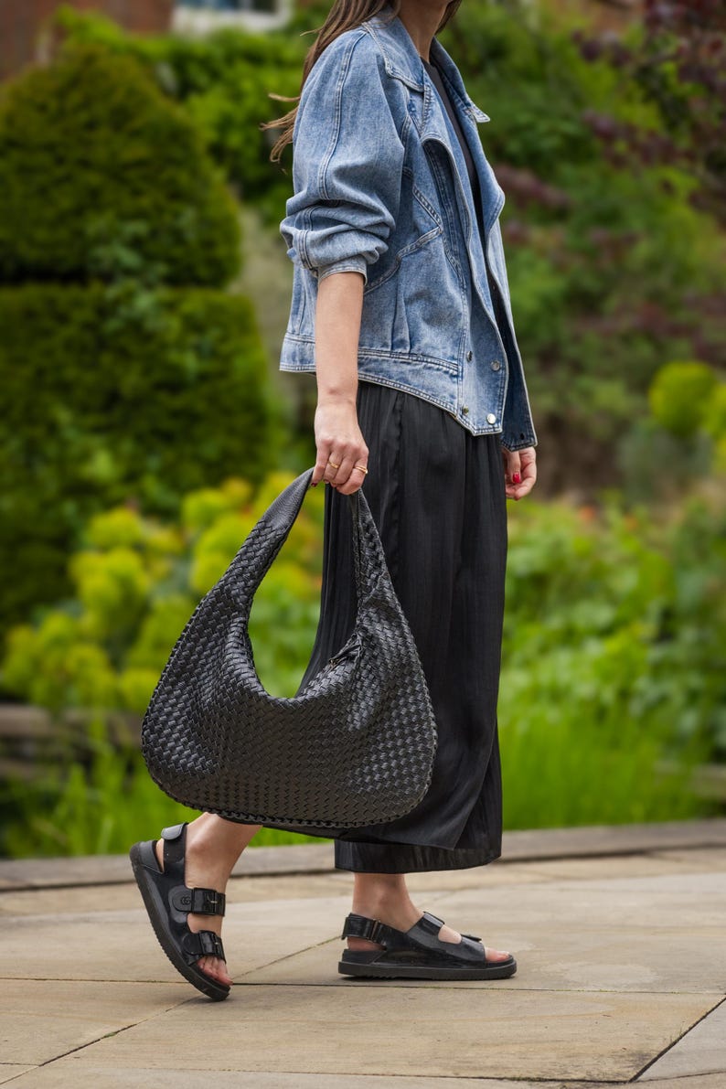 Geflochtene Leder Umhängetasche, Umhängetasche Leder, Schultertasche Bild 1