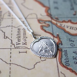 Sterling Silver Heart St Christopher Medal With Personalisation And Silver Necklace