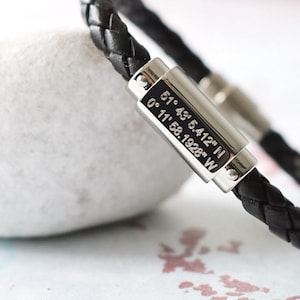 Coordinates Gift Coordinates Bracelet Men image 1