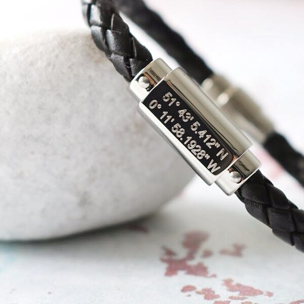 Coordinates Gift - Coordinates Bracelet Men