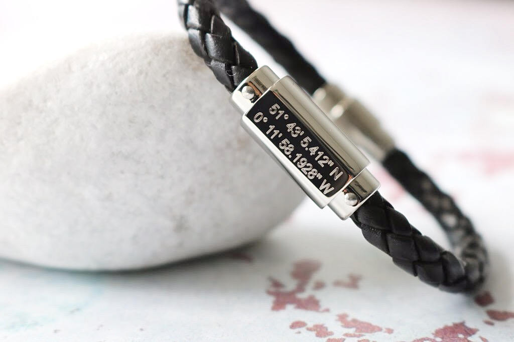 Coordinates Gift - Coordinates Bracelet Men