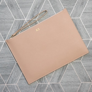 Lederen Clutch Bag - Saffiano Leather Clutch Bag - Gepersonaliseerde Lederen Clutch Bag