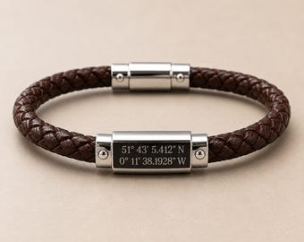 long distance relationship bracelet, couples gift, couples bracelet, boyfriend gift, where we met gift, long distance gift
