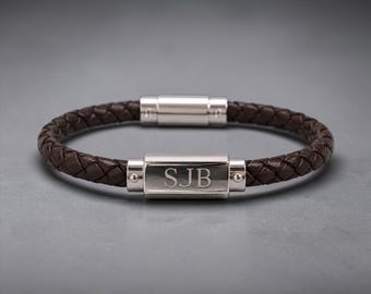 Personalised Leather Bracelet, Leather Bracelet, Men's Leather Bracelet