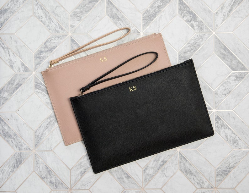 Clutch Bag- Personalised Leather Clutch - Personalised Monogram Clutch Bag - Personalised Leather Pouch 