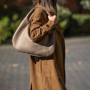 Geflochtene Leder Umhängetasche, Umhängetasche Leder, Schultertasche Bild 9