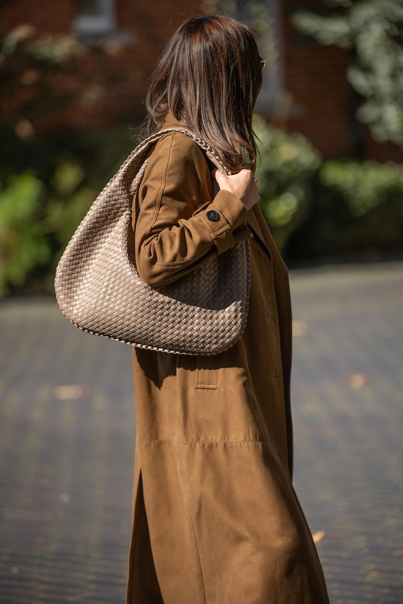 Geflochtene Leder Umhängetasche, Umhängetasche Leder, Schultertasche Bild 9