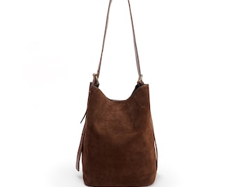 Brown Suede Bag, Chocolate Suede Bag, Suede Bag, Dark Brown Suede Bag, Light Choclate Suede Bag