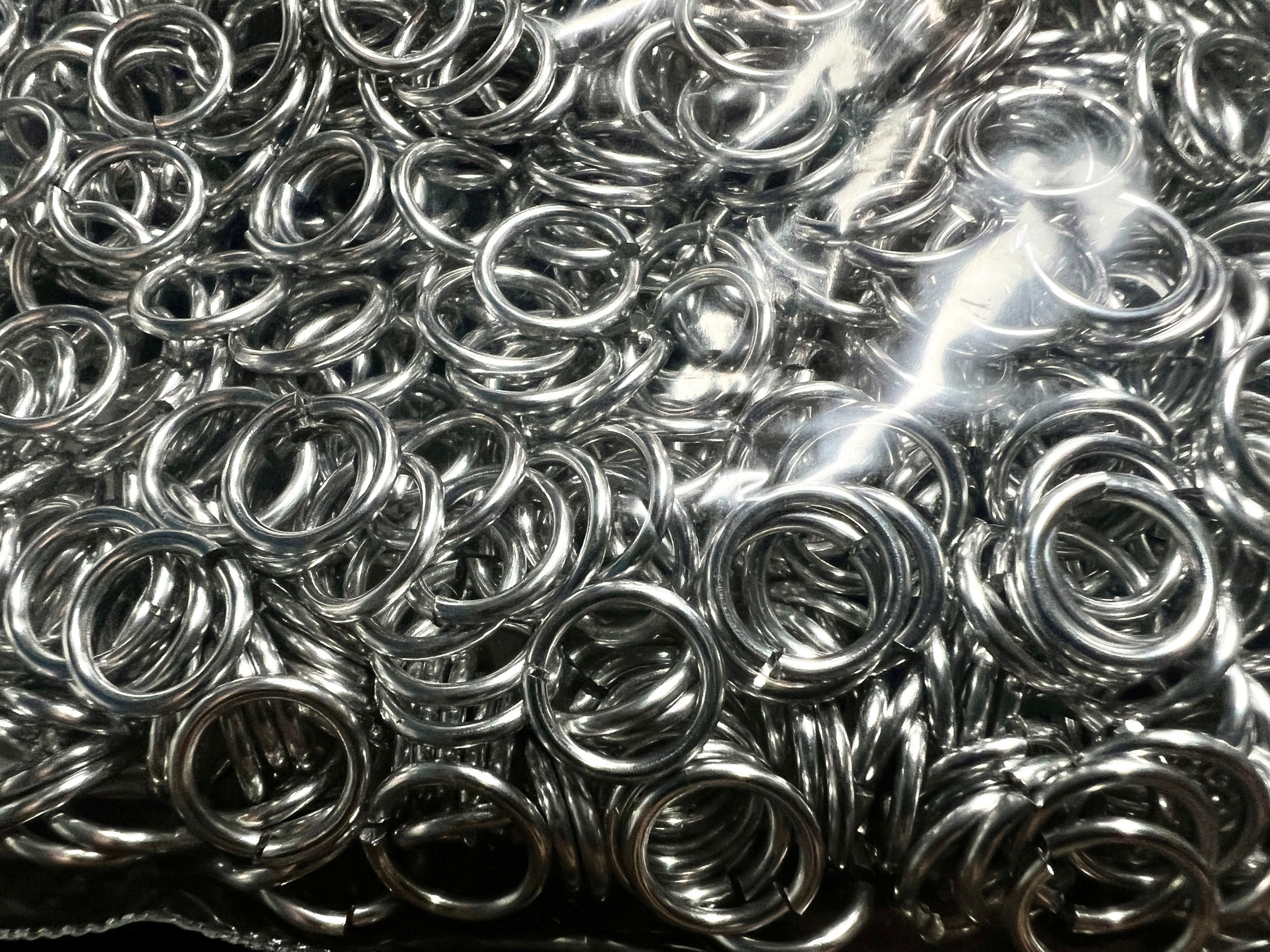 5000 1/4  16g Bright Aluminum JUMP RINGS SAW CUT Chainmail chain mail  maille