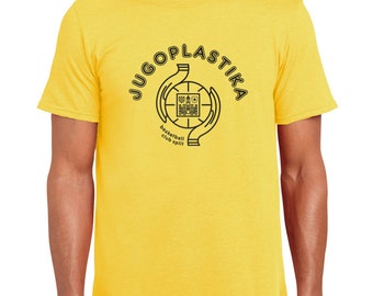 Jugoplastika | Basketball Club Split | Yugoslavia | Croatia | The Yellows | Kukoc | Radja | Perasovic | Tabak | Retro | Fan Made | T Shirt