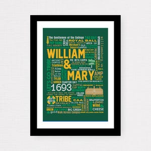 William & Mary (ACC) Campus / Buildings / Traditions Collage Print - College of William and Mary - Tribe