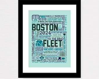 Boston Fleet (PWHL) Team Collage Print