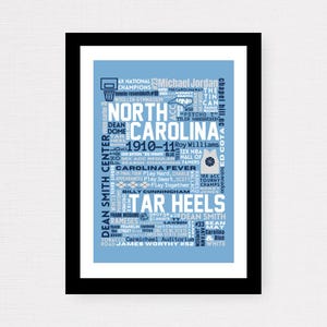 UNC (University of North Carolina) Men&#39;s Basketball (ACC) Team Collage Print