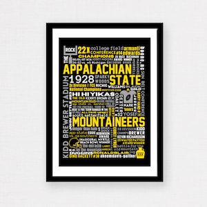 Collage de impresión del equipo de App State (Universidad Estatal de los Apalaches) (Sun Belt)