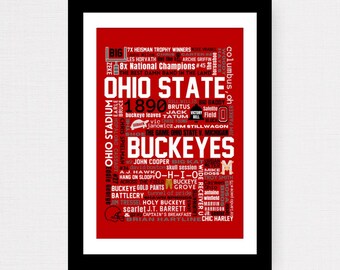 Collageprint OSU (Staat Ohio) Football (Big Ten)