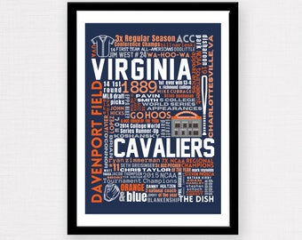 UVA (University of Virginia) Baseball (ACC) Team Collage Print