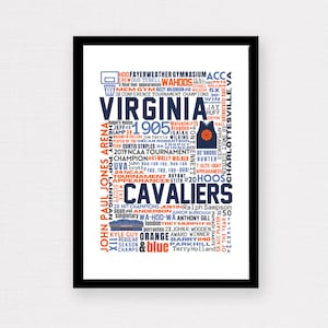 UVA (University of Virginia) Men's Basketball (ACC) Team Collage Print