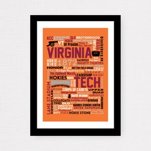 Virginia Tech (ACC) Campus / Buildings / Traditions Collage Print - Virginia Polytechnic Institute and State University