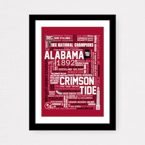 University of Alabama (Crimson Tide) Football (SEC) Team Collage Print - Roll Tide