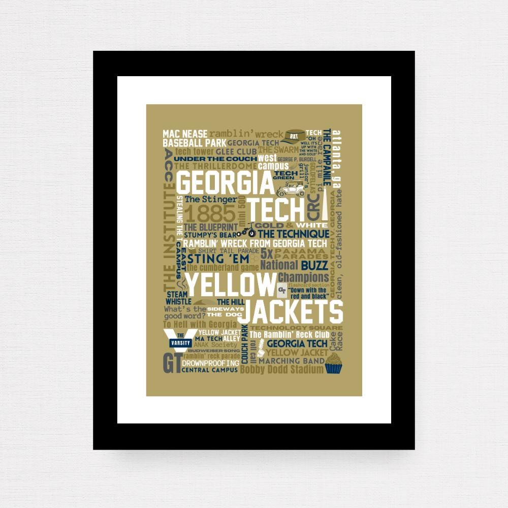 Georgia Tech (ACC) Campus / Buildings / Traditions Collage Print - GT ...