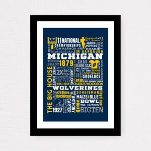Michigan Wolverines (University of Michigan) Football (Big Ten) Team Collage Print