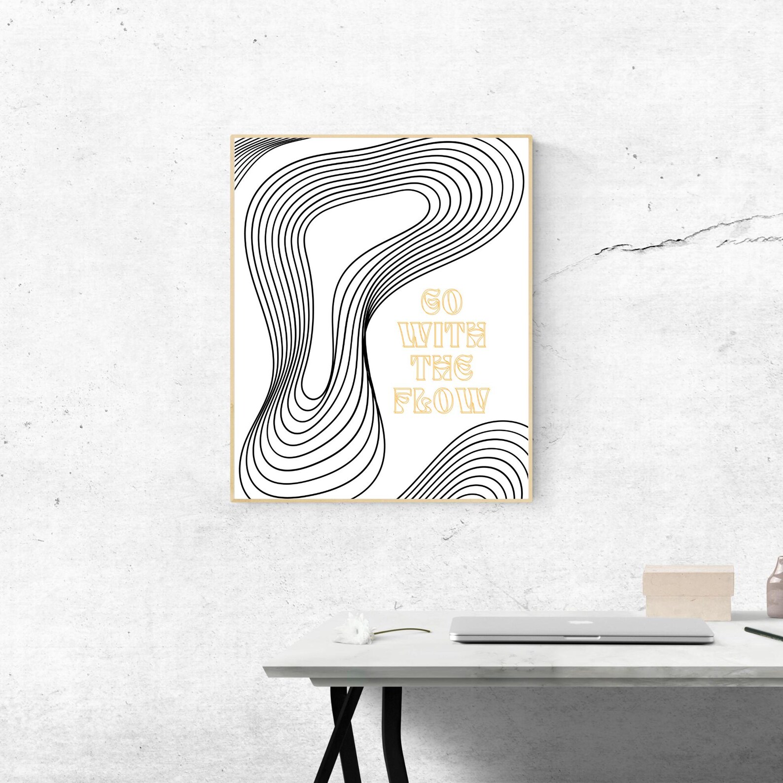 Go With the Flow Print, Go With the Flow Poster, Trendy Art Decor, Go ... - Go With The Flow