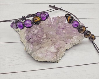 Ensemble de bracelets en macramé en pierre