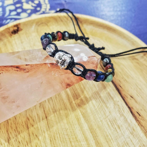 Buddah macrame stone chakra bracelet