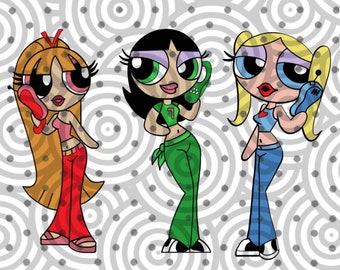 photo Powerpuff Girls Aesthetic Cartoon Characters Brown Hair powerpuff girls etsy