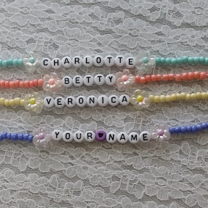 BEADED NAME NECKLACE. Mexican folK art. Beaded choker.  Customized letter, name, hashtag, necklace.