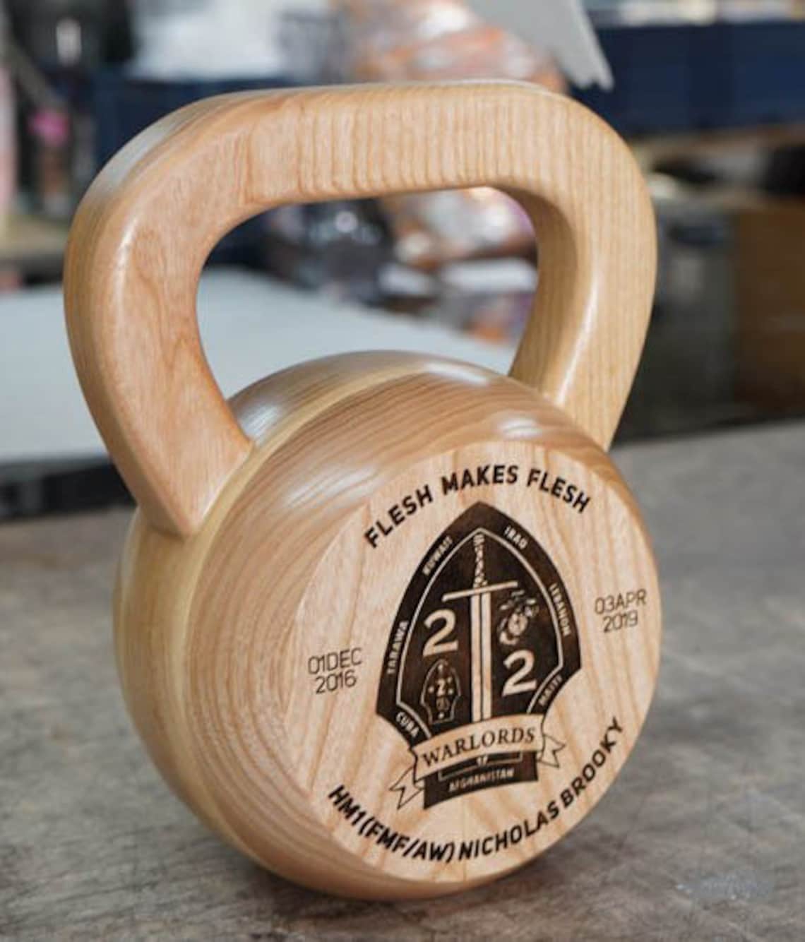 Personalized Kettlebell From Natural Wood. Weights Sport. Etsy