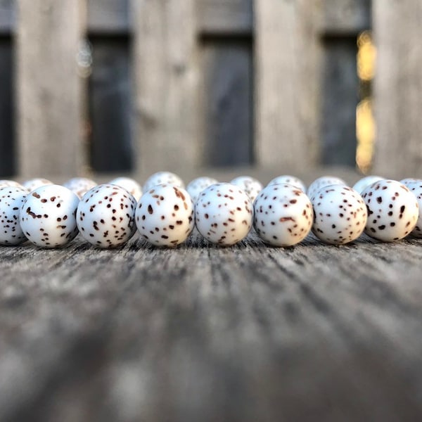 Lotus Seed Bracelet 8mm Lotus Seed Bead Bracelet Unisex Bracelet Stack Bracelet Gift Bracelet Speckled Seed Bracelet Luck & Fortune Bracelet