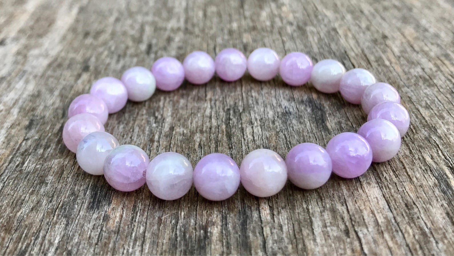 Kunzite Bracelet Handmade 8mm Kunzite Beaded Gemstone Bracelet Etsy